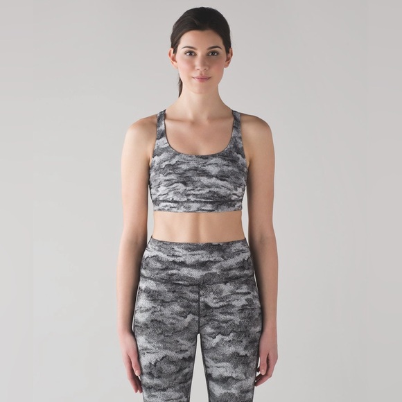 Lululemon Energy Bra Size 10 Power Luxtreme Hazy Days Black White - Picture 3 of 7